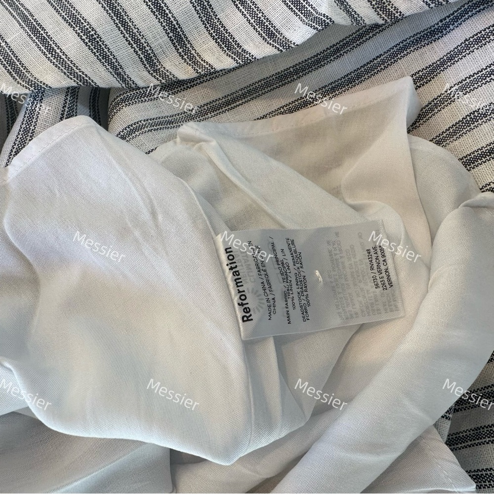 Reformation Tagliatelle Linen Dress in Harbor Stripe - Picture 14 of 14